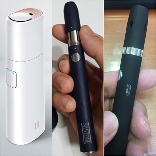 아이코스 전용 담배인 히츠와 호환 흡연이 가능한 릴(왼쪽부터), 바스토네, 이시그 2.0./KT&G 제공, 온라인커뮤니티 캡처