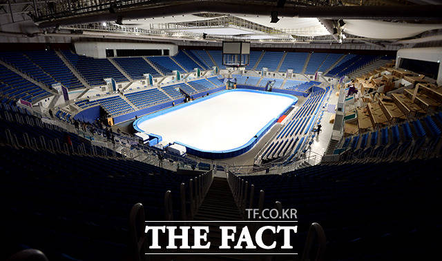 2018 평창동계올림픽 아이스하키와 피겨스케이팅 경기가 열릴 강릉 아이스 아레나 경기장. 러시아 선수단의 출전 금지조치로 흥행에 비상이 걸렸다./더팩트DB