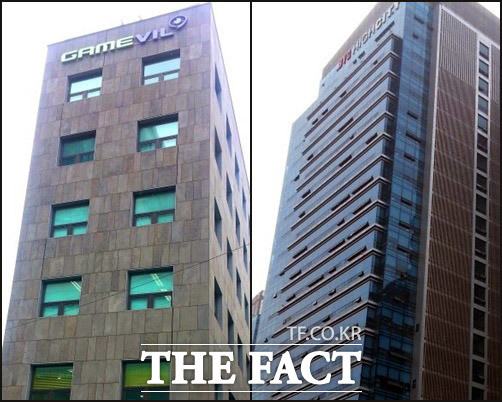 왼쪽부터 서울 서초구에 위치한 게임빌 사옥과 컴투스가 입주해 있는 서울 BYC하이시티 빌딩 /더팩트 DB