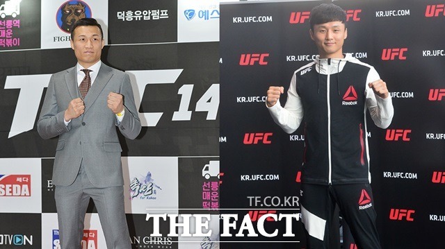 UFC 페더급이 신예들의 반란으로 요동치고 있는 가운데 코리안 좀비 정찬성(왼쪽)과 다음 달 복귀전을 앞두고 있는 수퍼보이 최두호의 행보가 주목 받고 있다. /더팩트DB