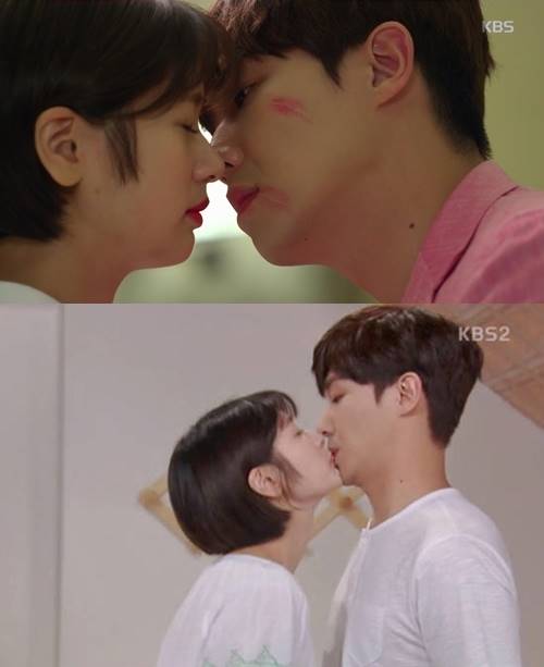 이준과 정소민은 드라마 아버지가 이상해에서 키스를 하는 등 달달한 커플의 모습을 보여줬다. /KBS2 아버지가 이상해 방송 캡처