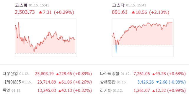 이날 코스피 지수는 전장보다 7.31포인트(0.29%) 오른 2503.73에 거래를 마쳤다. /네이버 캡처