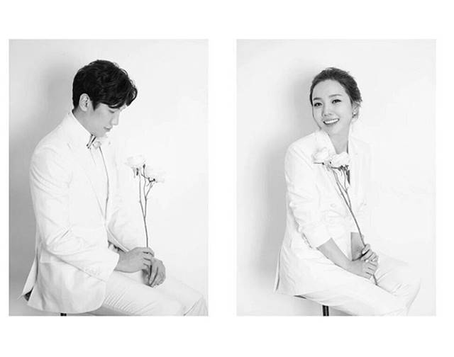 두경민(왼쪽)과 임수현 커플이 오는 4월 결혼식을 앞두고 웨딩 사진을 공개했다. /임수현 SNS