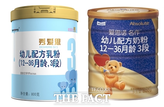 중국 시장에서 한국 제품이 인기를 끌고 있는 가운데 국내 분유 제조 회사의 수출도 늘고 있다. 2016년도 수출액 기준으로 국내 조제분유 주요 수출국가는 중국(86.4%)이 압도적이다. /남양유업·매일유업 제공