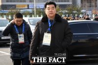 [TF포토] 북한 입촌식 찾은 김일국 북한 체육상