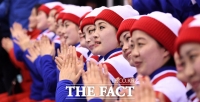  [2018평창] 북한 응원단, 아이스하키 단일팀 역사적 첫골 '환호'