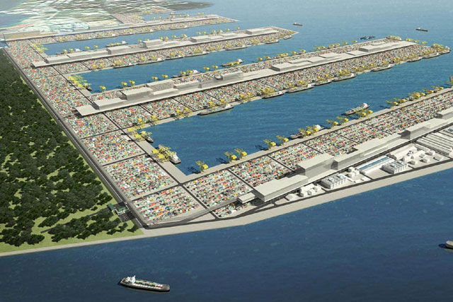 현대건설이 싱가포르에서 총 11억 달러(한화 약 1조 2000억 원) 규모의 투아스 터미널 Phase 2(Tuas Finger 3) 매립공사를 수주했다고 21일 밝혔다. /현대건설 제공