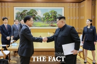 [TF포토] 北 김정은 위원장 만난 대북 특사단