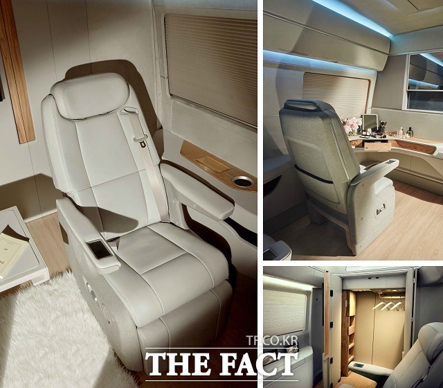 쏠라티 무빙 호텔은 차량 이용자가 차량 내 환경을 내 집, 내 방과 같이 편안한 공간으로 느낄 수 있도록 내추럴 오크 컬러의 바닥재, 그레이 계열의 나파 천연가죽을 사용한 시트 등을 적용했다.