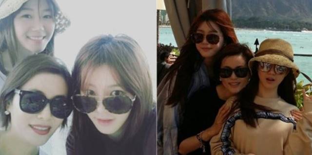 세 모녀가 모두 배우. 배우 견미리(왼쪽 사진 아래 왼쪽)와 딸 이유비(왼쪽 사진 아래 오른쪽), 이다인 모녀의 미모는 모전여전을 정평이 나 있다. 세 사람은 모두 배우의 길을 걷고 있다. /견미리 인스타그램