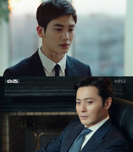 장동건이 오랜만에 안방극장으로 복귀한 작품 슈츠가 첫회부터 시청자들의 눈길을 끌었다./KBS 2TV 슈츠 캡처