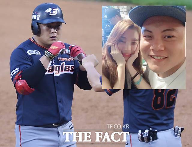 한화 이글스 양성우(왼쪽)가 미모의 바리스타 오 모 씨(오른쪽 위 사진)와 오는 12월 결혼한다. /더팩트 DB, 오 씨 SNS