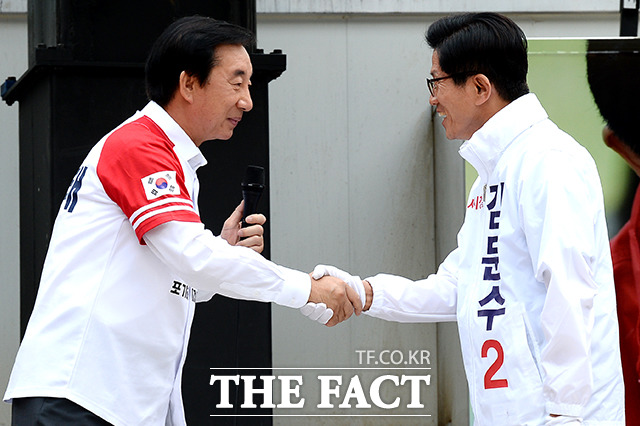 강남에서 만난 김성태 자유한국당 원내대표(왼쪽)과 김문수