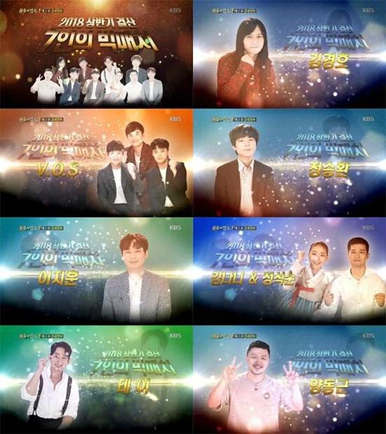 KBS 2TV 불후의 명곡은 2018 상반기 결산 7인의 빅매치 특집 방송으로 꾸며졌다. 이날 최종 우승 트로피는 김나니, 정석순(가운데 사진 오른쪽) 부부에게로 돌아갔다. /KBS 2TV 불후의 명곡 캡처