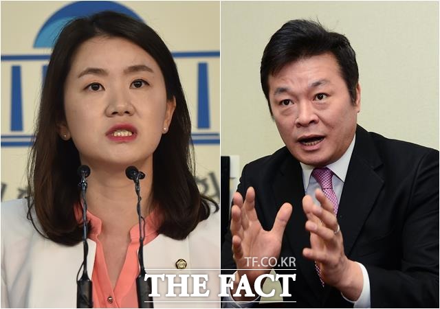신보라(왼쪽) 한국당 대변인과 김철근 바른미래당 대변인은 송 장관이 자리에 오래 있을 수 없다고 한목소리로 논평했다. /더팩트DB