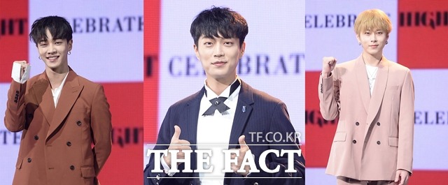 그룹 하이라이트의 이기광, 윤두준, 용준형(왼쪽부터)이 부정입학 의혹에 휩싸인 가운데 소속사는 사실이 아니다고 부인했다. /더팩트DB