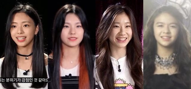 JYP 새 걸그룹 멤버로 신류진 외에도 황예지 신유나 이채령 릴리 M(왼쪽부터) 등이 거론된다. /Mnet 스트레이 키즈, 식스틴, SBS K팝스타4 방송 캡처
