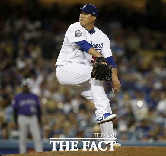 류현진(사진)이 클레이트 커쇼와 함께 다저스의 원투펀치로 디비전시리즈에 나선다. /AP.뉴시스