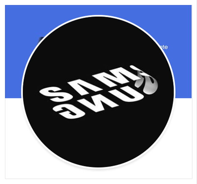 삼성전자는 5일 사회관계망서비스 채널 트위터와 페이스북의 프로필을 삼성의 로고가 폴더블 스마트폰의 디스플레이처럼 접힌 이미지로 교체했다. /삼성전자 모바일 페이스북 캡처