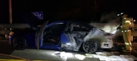  전북서 달리던 BMW M5 차량서 화재…