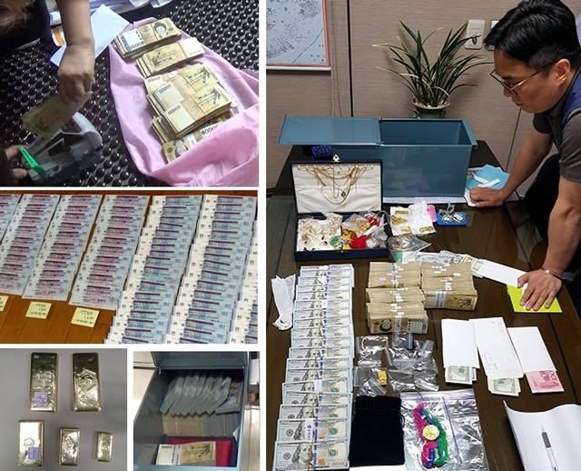 국세청이 이번에 공개한 고액·상습체납자의 총 체납액은 5조2440억 원으로 개인 최고액은 250억 원, 법인 최고액은 299억 원이다.  사진은 국세청이 체납자에게서 징수·압류한 현금·수표·금괴. /국세청 제공