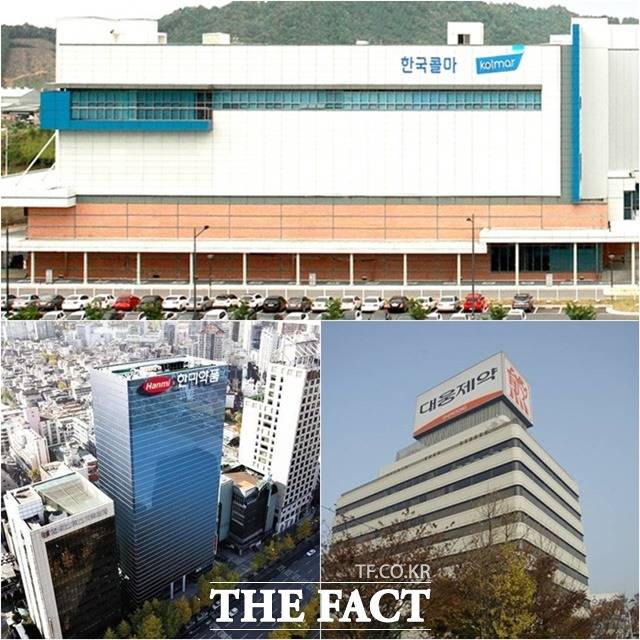 한국콜마(위 시계방향), 대웅제약, 대웅제약 본사 전경. / 각 사 제공