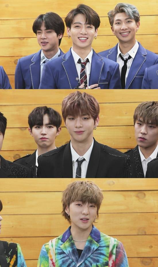 아이돌그룹 방탄소년단, 워너원, 위너가 복면가왕 미국판 방송 응원영상에 출연했다./MBC 제공