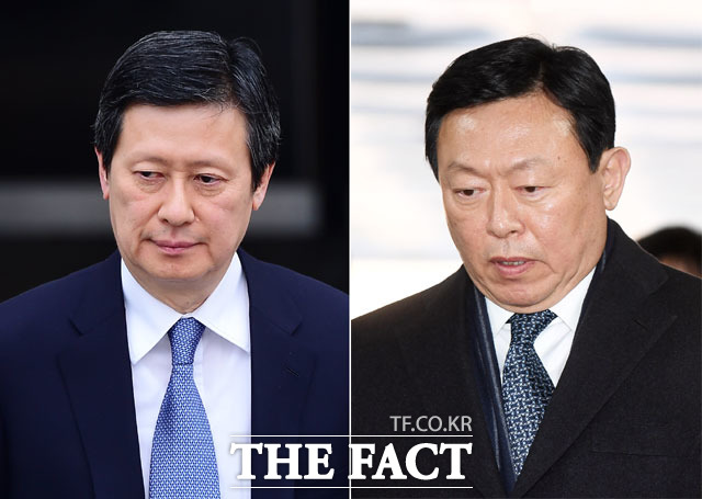 신동주 전 일본 롯데홀딩스 부회장(왼쪽)이 신동빈 롯데그룹 회장에게 화해를 제안하는 친필 편지를 보낸 것으로 확인됐다. /더팩트DB