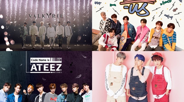 2018년 말과 2019년 초에 남자 아이돌 그룹 원어스, 베리베리, 에이티즈, 몬트가 데뷔했다./RBW, 젤리피쉬, KQ, 에프엠엔터테인먼트 제공