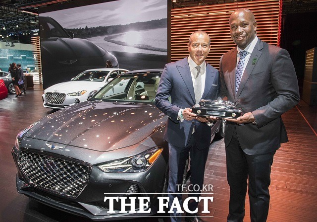 제네시스의 G70는 승용 부문에서 북미 올해의 차에 선정되며 완성차 시장의 본고지이자 글로벌 자동차 시장 내 최대 격전지로 꼽히는 북미 시장에서 새로운 역사를 썼다. /제네시스 제공