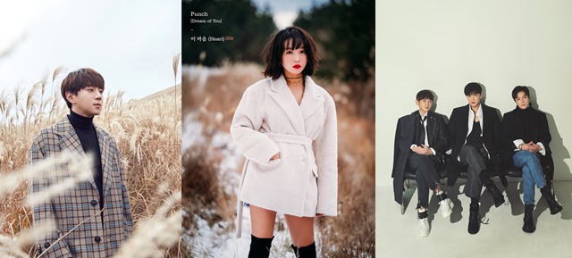 발라드 가수 황치열이 21일 컴백한다. 펀치와 엠씨더맥스는 16일과 2일 새 앨범을 공개했다./하우엔터테인먼트, 냠냠엔터테인먼트, JG엔터테인먼트 제공