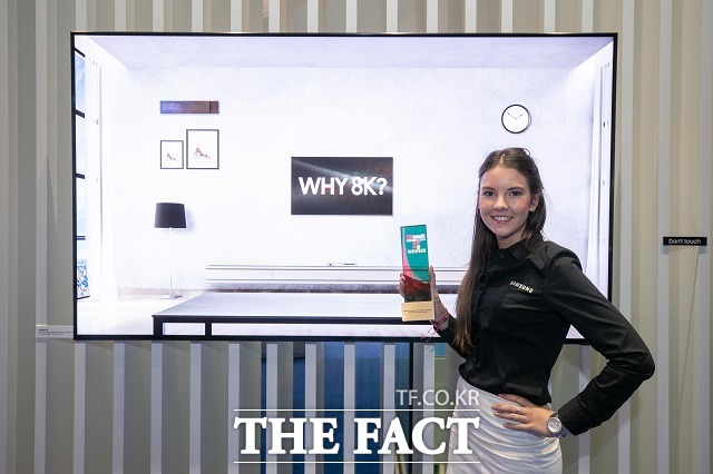 ISE 공식 미디어 파트너사인 AV 뉴스 매거진이 올해 가장 혁신적인 상업용 디스플레이로 삼성전자의 QLED 8K 사이니지를 선정했다. /삼성전자 제공