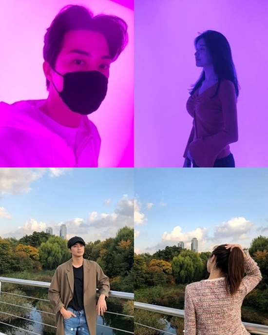 배우 김지훈과 윤호연 아나운서는 그동안 함께 데이트했던 것으로 의심되는 사진들을 SNS에 올려왔다./김지훈, 윤호연 아나운서 인스타그램