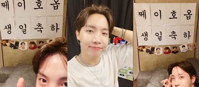 방탄소년단 제이홉은 생일을 맞아 팬들에게 감사를 표하는 글과 함께 사진을 올렸다. /방탄소년단 공식 트위터 계정