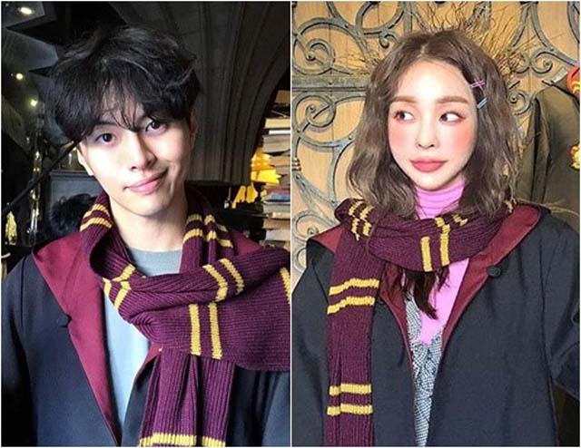 신수항(왼쪽) 박아인은 현재 2년째 열애 중이다. /신수항, 박아인 인스타그램