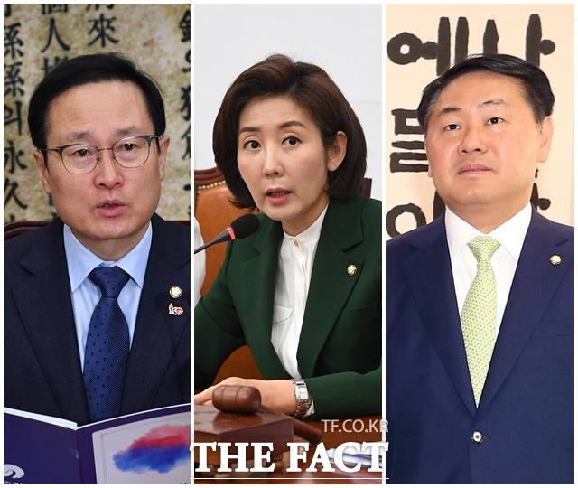 왼쪽부터 홍영표 더불어민주당, 나경원 자유한국당, 김관영 바른미래당 원내대표. /더팩트DB