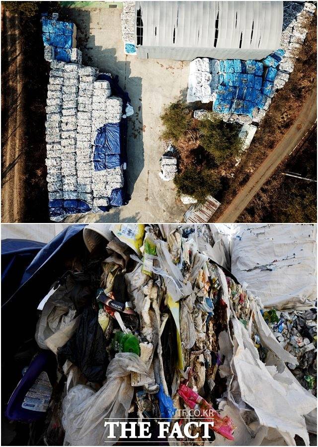 3월 18일 경기 평택시 석정리에 있는 폐기물 필리핀 불법 수출 업체 내부에 쓰레기가 방치돼 있다.