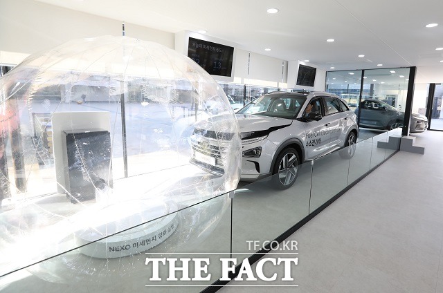 수소전기하우스는 현대차가 수소전기차를 통해 생성된 에너지를 일반 가정의 동력원으로 활용할 수 있다는 장점을 살려 구현했다.