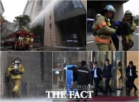 [TF포토] '훈련도 실전처럼!'…고층건축물 재난대비훈련