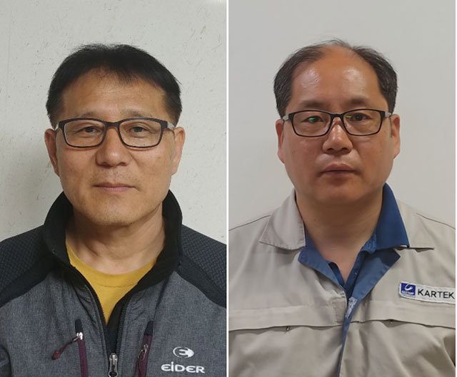 화재 차량에서 만취해 잠든 운전자를 구한 최철화(왼쪽), 김종규 씨도 LG 의인상을 받는다. /LG 제공