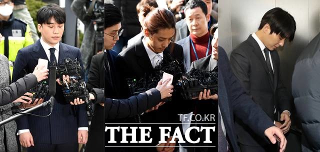 승리 정준영 최종훈(왼쪽부터)이 새로 구입한 휴대폰을 경찰에 제출한 것으로 알려졌다. /더팩트DB