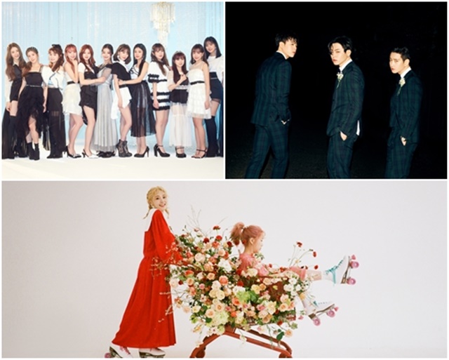 엠카운트다운에서 컴백 무대를 펼칠 아이즈원, 블락비 바스타즈, 볼빨간 사춘기. /Mnet 제공