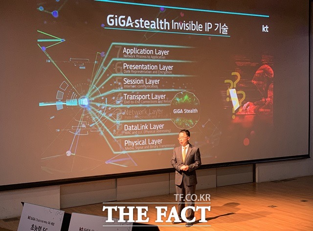 서영일 KT 블록체인비즈센터장 상무가 기가스텔스 기술에 대해 설명하고 있다. /광화문=서민지 기자