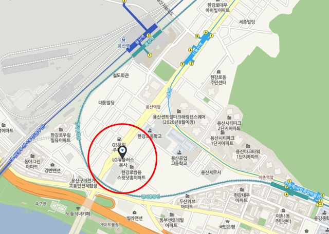 LG유플러스 본사는 서울 용산에 자리 잡고 있다. /네이버 지도 캡처