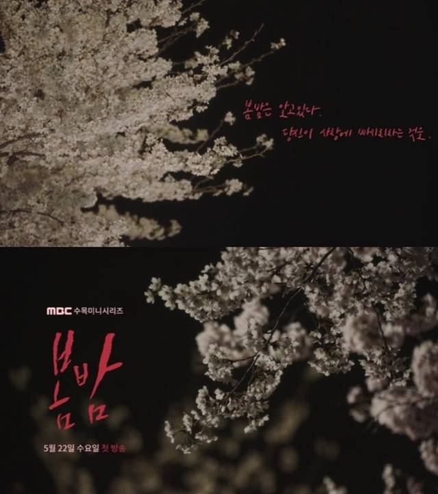 MBC 새 수목드라마 봄밤이 감성을 자극하는 티저 영상을 공개했다. /봄밤 티저 영상 캡처