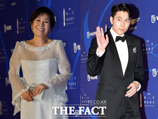 베우 김혜자와 정우성이 제 55회 백상예술대상에서 각각 TV부문, 영화부문 대상을 받았다. /이덕인 기자