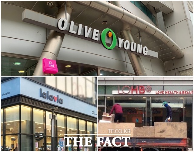 한국 화장품에 대한 전자상거래 수출이 늘어나고 있지만 H&B 스토어 업계 내 대응은 다른 양상을 보인다. 업계 1위인 올리브영은 일본 전자상거래 플랫폼 라쿠텐에 입점하며 선제적으로 대응하는 한편, 랄라블라와 롭스는 대응이 늦다. /이민주 기자, 더팩트 DB