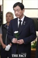 [TF포토] 고 이희호 여사 빈소 조문하는 진영 장관