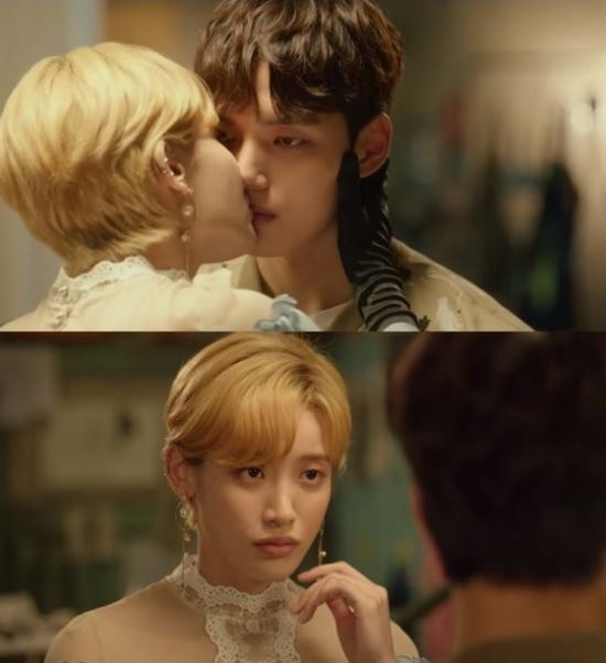절대그이에서 홍서영이 여진구에게 키스를 하는 장면이 방송됐다. /SBS 그녀의 사생활 방송캡처