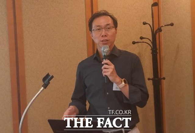 이경민 세틀뱅크 대표가 1일 서울 여의도에서 열린 기업공개(IPO) 기자간담회에서 향후 상장 계획과 성장 전략에 대해 발표하고 있다. /여의도=지예은 기자